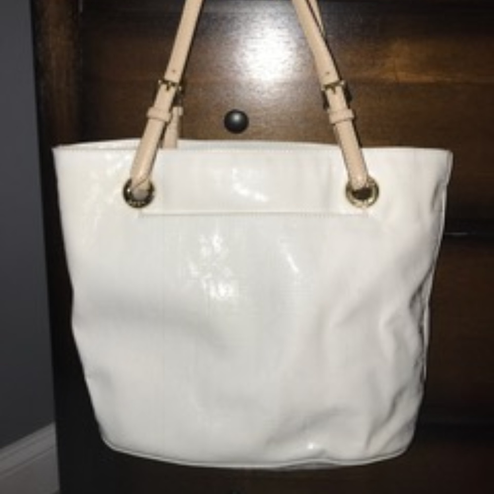 Michael Kors white patent purse
